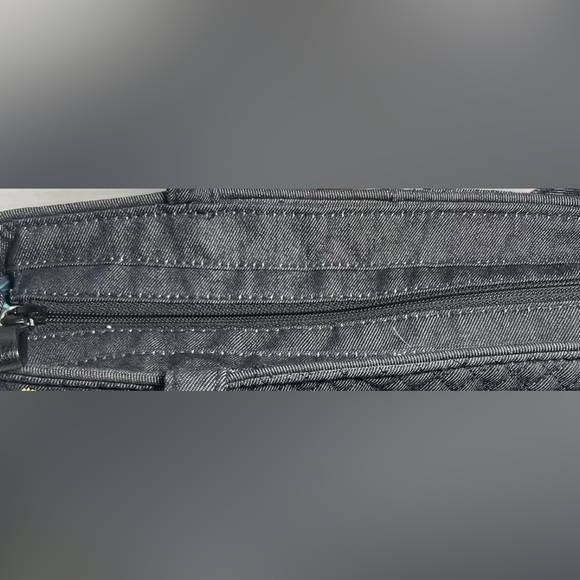 Vera Bradley 'Denim Navy Midnight Garden' Turquoise Floral Embroidered & Quilted - Picture 12 of 16